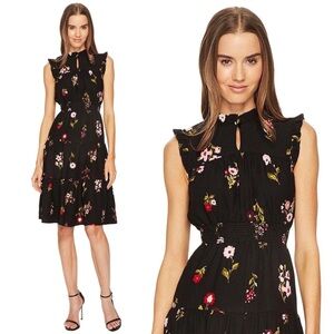 Kate Spade in Bloom smocked black dress